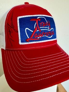 Autographed Tracy Lawrence Red & White Mesh Trucker Hat